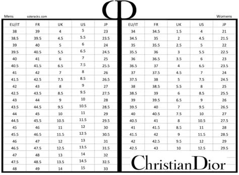 dior shoe size chart men|christian dior size chart.